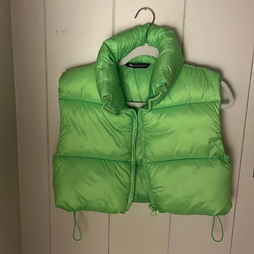 Zara Highlighter Green Cropped Vest